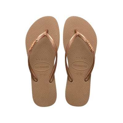 Slim Logo Metallic Flip Flops HAVAIANAS