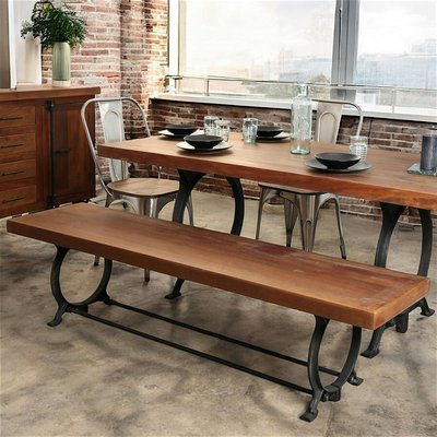 Banc industriel vintage bois recyclé 180 cm LEEDS PIER IMPORT