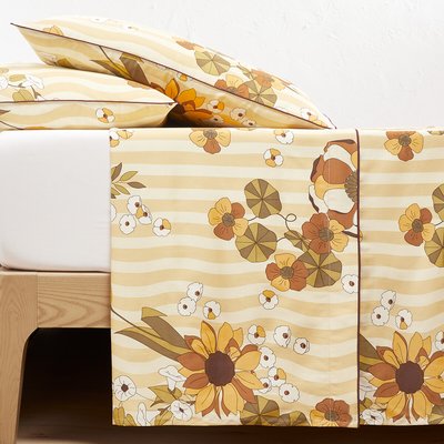Solanne Vintage Floral 100% Cotton Satin Flat Sheet LA REDOUTE INTERIEURS