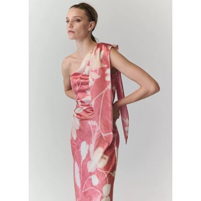 Robe asymétrique imprimé fleuri MANGO