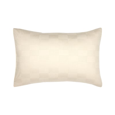 Taie d'oreiller en satin de coton gris, DAMIER DESFORGES