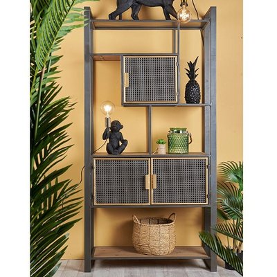 Etagère de rangement avec niches cannage métal ATELIER PIER IMPORT