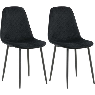 Chaise motif diamant en velours Polar (Lot de 2) VENTURE HOME