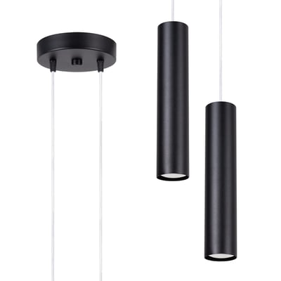 Suspension Acier Noir GU10 2 Lagos EDEN