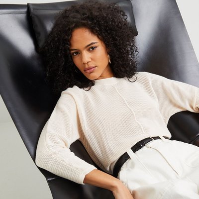 Pull ample ajouré en coton bio, certifié Oeko-Tex MONOPRIX