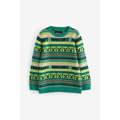 Pull à motif jacquard de noël minecraft NEXT