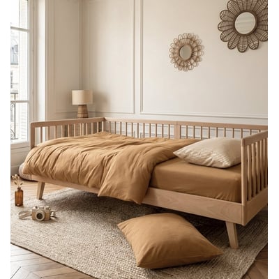 Housse de Couette 1 personne SATIN DE COTON BIO LAVÉ KADOLIS