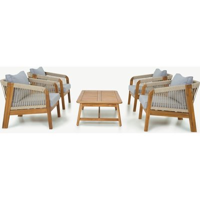 Salon de jardin 4 places en bois FSC - SYMI HOMIFAB