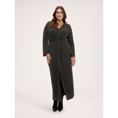 Robe portefeuille longue à col en V avec fente FIORELLA RUBINO