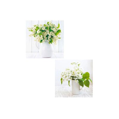 Set de 2 tableaux décoratifs photo Bouquets de Fleurs - 50x50cm WADIGA