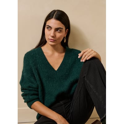 Pull court manches longues col V LA FEE MARABOUTEE
