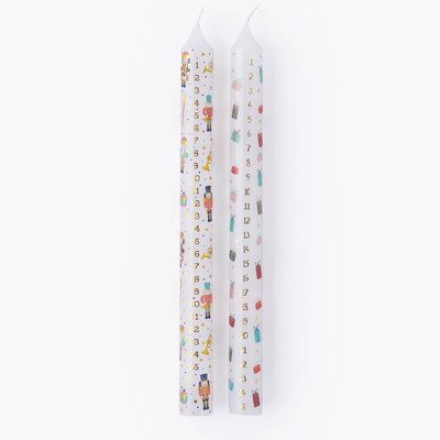 Lot de 2 bougies droites Noël, 25X2,2X2,2cm, en cire MONOPRIX MAISON