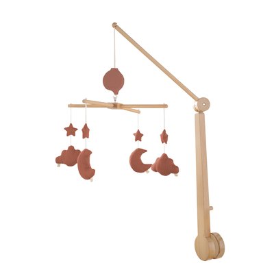 Mobile musical bébé en bois avec 4 jouets SAUTHON