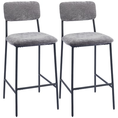 Tabouret de bar Chenille (100% polyester) HOMCOM