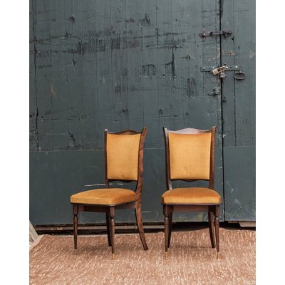 Lot de 6 chaises en velours Claude N°301 - Bon état DEBONGOUT