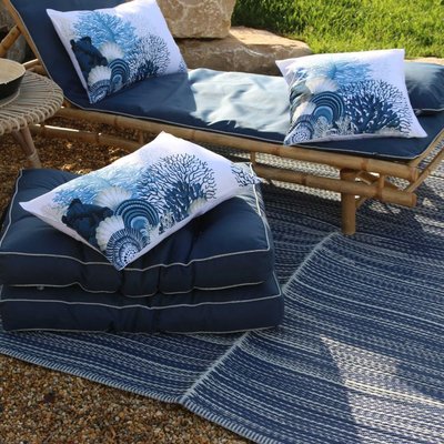 Coussin outdoor motif coraux SUD ETOFFE