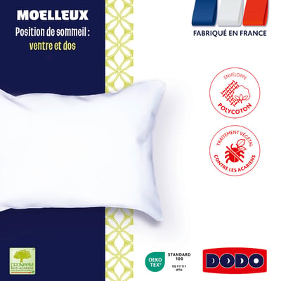 Oreiller moelleux antiacarien Hollofil Proneem® DODO