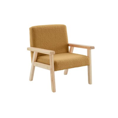 Fauteuil scandinave enfant bouclette et bois d'hévéa ISAK KID SWEEEK