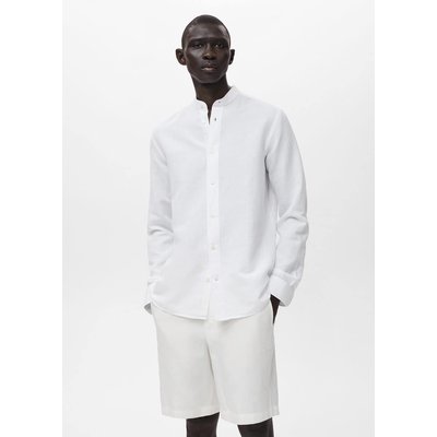 Chemise lin col mao MANGO MAN