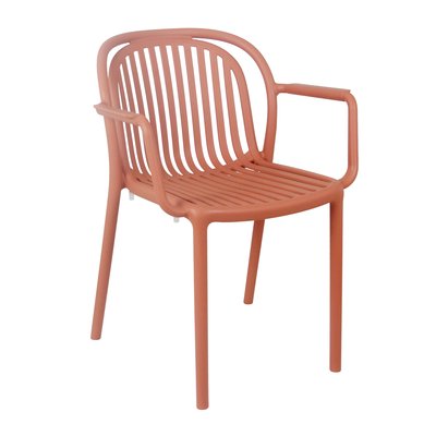 Chaise de terrasse en plastique avec accoudoirs, COPENHAGUE OVIALA