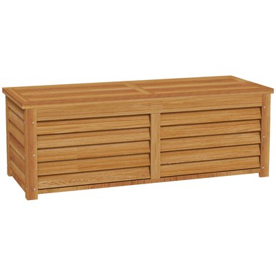 Coffre de rangement extérieur 176L - poignée - bois marron OUTSUNNY