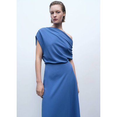 Robe midi col asymétrique MANGO