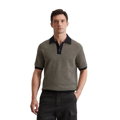 Polo en tricot régulier en mélange de coton et de lin bio MARC O'POLO