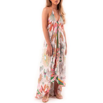 Robe de plage dos nu longue imprimé VOILA WAKIZA WILD
