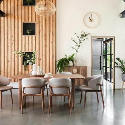 Grande table à manger organique en bois de manguier 220 cm MOON PIER IMPORT