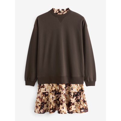 Robe sweat et volants superposés NEXT