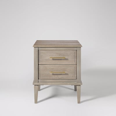 Claudine Mango Wood 2 Drawer Bedside Table SWOON