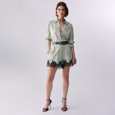 Short Jacquard avec Détails en Dentelle LIU JO