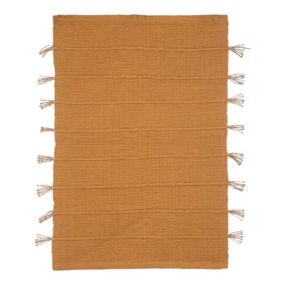 Tapis en coton avec pompon en jute BOX ATMOSPHERA