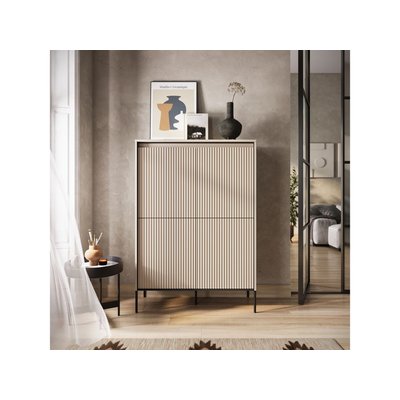 Buffet haut en panneaux de particules 4 portes 98 cm, LENARA BOBOCHIC