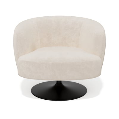 Fauteuil de salon pivotant en velours chenillé OSKA SIA HOME
