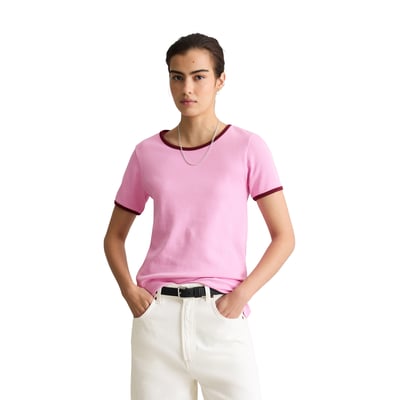 T-shirt structuré slim en pur coton bio MARC O’POLO DENIM