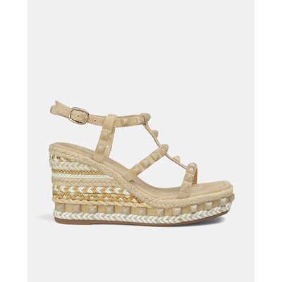Sandales en cuir à talon compensé avec tresse et boucle ALMA EN PENA