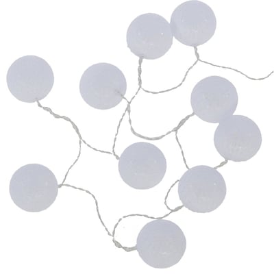 Guirlande lumineuse Blanche 10 boules LED à piles ATMOSPHERA