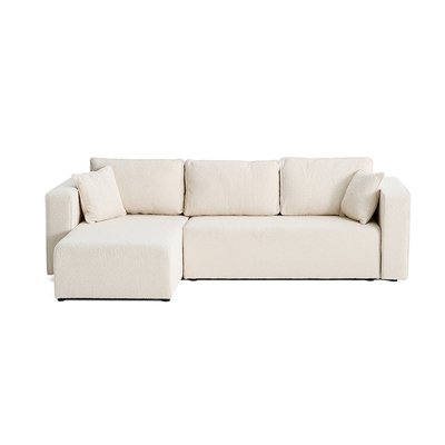 Canapé d'Angle Convertible en Tissu bouclette 4 places - TOPAZE LISA DESIGN