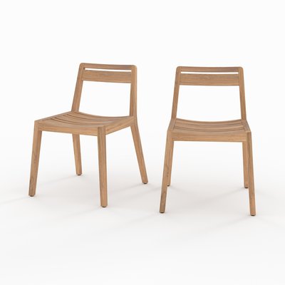 Lot de 2 chaises de jardin en bois de teck recyclé - ZAO RENDEZ-VOUS DÉCO