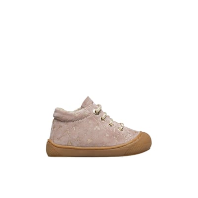 Chaussures premiers pas en suède avec cœurs pailletés COCOON NATURINO
