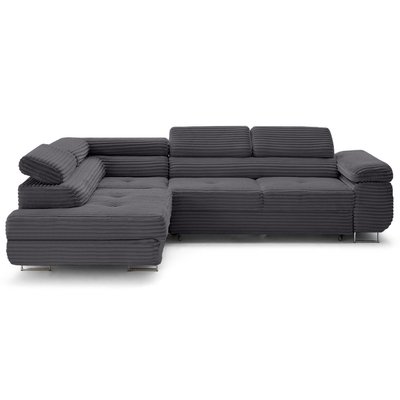 Canapé d'Angle Convertible en Velours grosses côtes 5 places - ZARIA LISA DESIGN