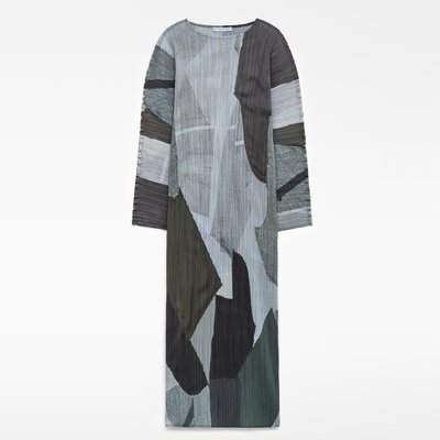 Robe midi en crinkle imprimé ADOLFO DOMINGUEZ