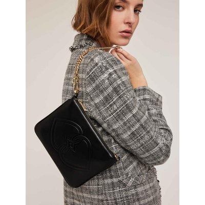 Pochette plate en tissu enduit avec maxi logo gravé MOTIVI