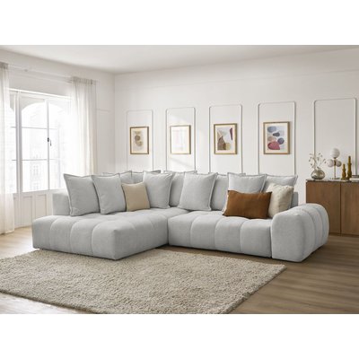 Canapé d'angle convertible 3 places en tissu chiné, EVEREST BOBOCHIC