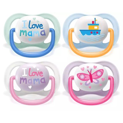 Lot de 2 sucettes Ultra Air 0/6 mois I love mama PHILIPS AVENT