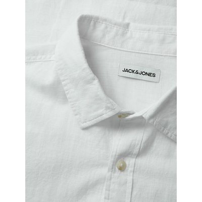 Chemise droite en coton et lin JACK & JONES