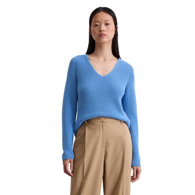 Pull-over en tricot col V relaxed en fil de coton doux MARC O'POLO