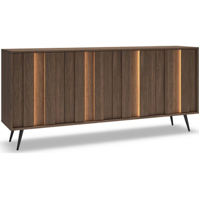 Buffet AMARO 4 portes en bois avec éclairage LED RECOLLECTION