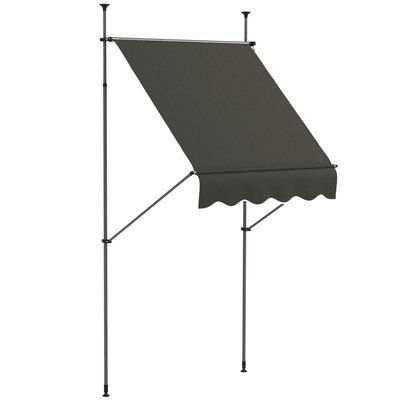 Store banne autoportant manuel rétractable réglable métal alu polyester OUTSUNNY
